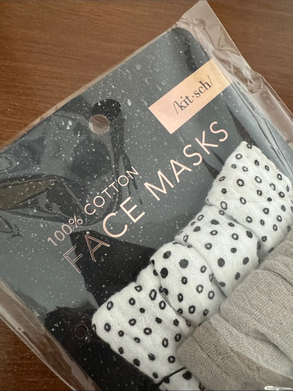 Kitsch Black, White & Gray 3-Pack Cotton Face Masks